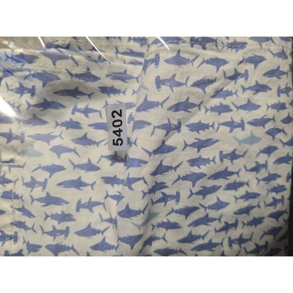 Oshkosh Boys Button Down Collared Shirt Blue White Sharks Size 12 Months 5402 - Picture 6 of 6